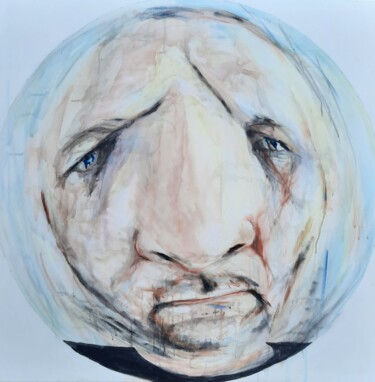 Malerei mit dem Titel "Ball head" von Jenő Dienes, Original-Kunstwerk, Acryl Auf Keilrahmen aus Holz montiert