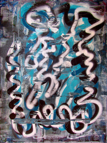 Картина под названием "Aloha Y" - Jens Brueckmann, Подлинное произведение искусства, Масло Установлен на Деревянная рама для…