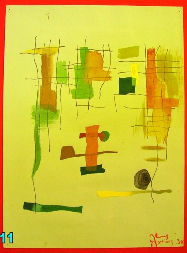 Peinture intitulée "cadres" par Jens, Œuvre d'art originale, Gouache