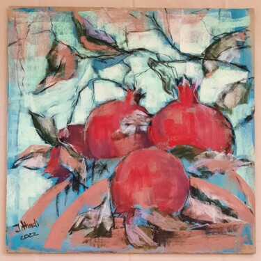 Картина под названием "Pomegranates" - Jenya_art, Подлинное произведение искусства, Пастель