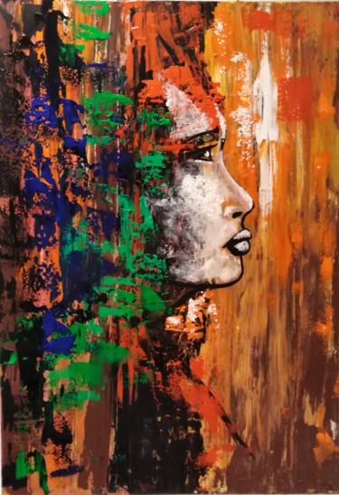 Картина под названием "Взгляд" - Jenya_art, Подлинное произведение искусства, Акрил