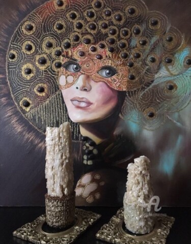 Картина под названием "«Трюфельная девушка»" - Evgenia Yurinskaya, Подлинное произведение искусства, Масло
