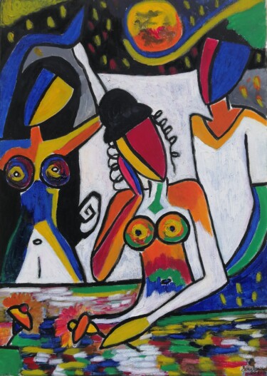 Pintura titulada "Ode a la couleur" por Jenyfair, Obra de arte original, Acrílico Montado en Bastidor de camilla de madera