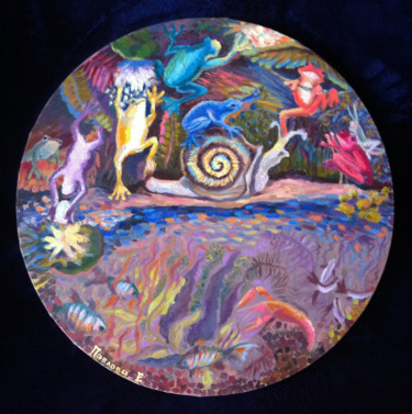 The secret life of the aquatic "The secret life of…" başlıklı Tablo Evgeniya Pavlova tarafından, Orijinal sanat, Petrol Tuval sedye üzerine monte edilmiş