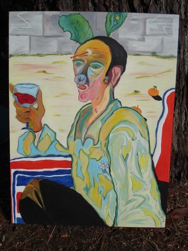 Peinture intitulée "l'homme aux oreille…" par Jepoy, Œuvre d'art originale