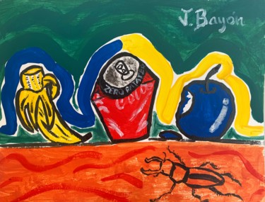 Pintura titulada "“Bodegón no apeteci…" por J. Bayon, Obra de arte original, Acrílico