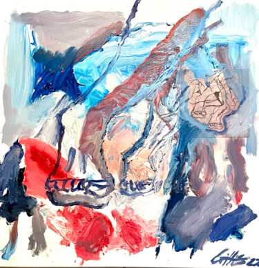 Картина под названием "Sur la braise" - Jérémie Gillis, Подлинное произведение искусства, Масло