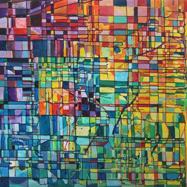 Peinture intitulée "Fragmented colours" par Jeremie Glaize, Œuvre d'art originale, Acrylique