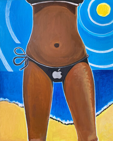 Pintura titulada "Apple" por Jeremie, Obra de arte original, Acrílico Montado en Bastidor de camilla de madera