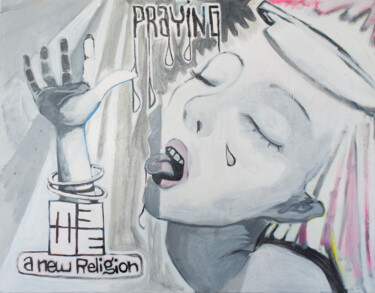 "Praying" başlıklı Tablo Jeremie tarafından, Orijinal sanat, Akrilik artwork_cat. üzerine monte edilmiş