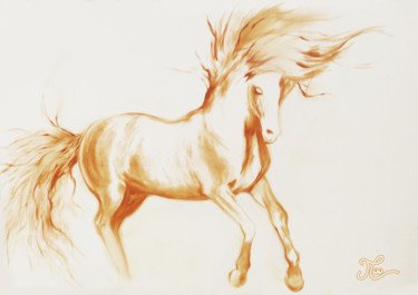 Peinture intitulée "Esprit cheval .jpg" par Jérémie Cauchard, Œuvre d'art originale, Huile