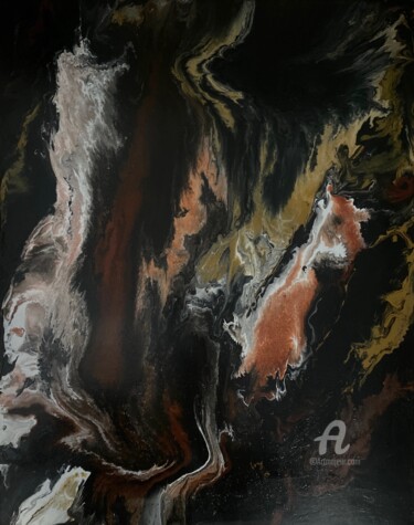 Pintura titulada "Coulée de lave" por Jérémy Bastonnier, Obra de arte original, Acrílico Montado en Bastidor de camilla de m…