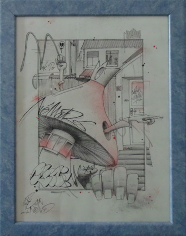 Disegno intitolato "Mushrooman" da Captain Niglo, Opera d'arte originale, Matita