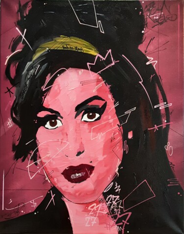 Painting titled "Pink Amy" by Captain Niglo, Original Artwork, Acrylic
