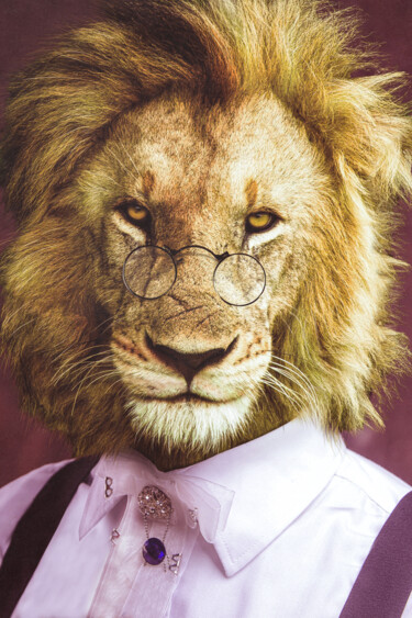 Artes digitais intitulada "Aristo Lion" por Jeremy Bourgois (Nyssop design), Obras de arte originais, Foto Montagem