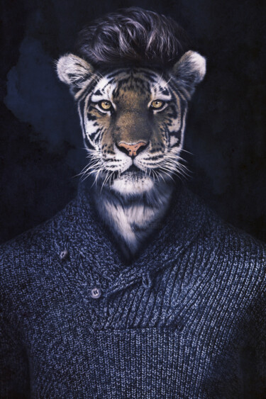 Digital Arts με τίτλο "Tigerman" από Jeremy Bourgois (Nyssop design), Αυθεντικά έργα τέχνης, Ψηφιακή φωτογραφία