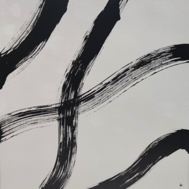 Painting titled "White and Black 6" by Jérémy Coutard, Original Artwork, Acrylic