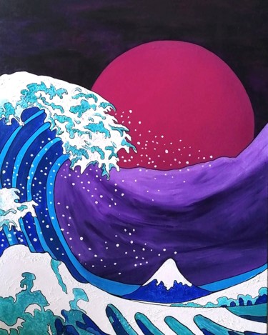 Peinture intitulée "The Wave" par Djé Créations, Œuvre d'art originale, Acrylique Monté sur Châssis en bois