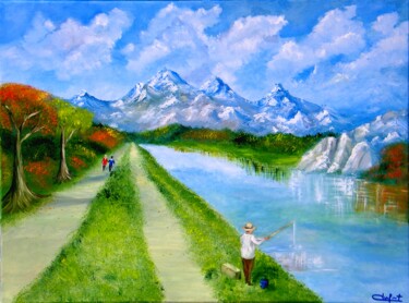Peinture intitulée "Automne sur les Alp…" par Jeremy Duforest, Œuvre d'art originale, Huile
