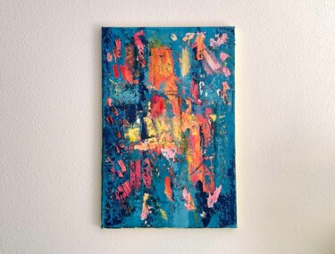 Painting titled "City in the night,…" by Jérémy Hermant, Original Artwork, Acrylic Mounted on Wood Stretcher frame