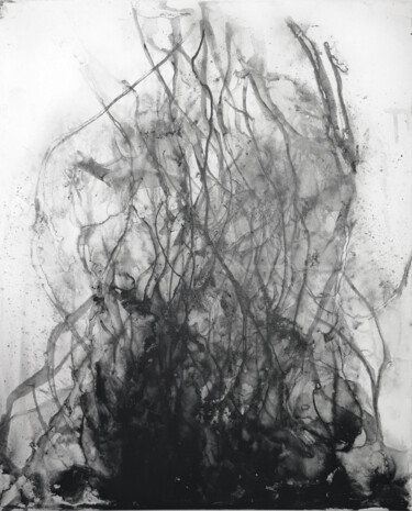 Картина под названием "Flame" - Jérémy Jacquin, Подлинное произведение искусства, Акрил Установлен на Деревянная рама для но…