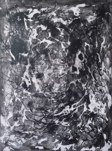 Ζωγραφική με τίτλο "Hypnagogy 1" από Jérémy Jacquin, Αυθεντικά έργα τέχνης, Ακρυλικό Τοποθετήθηκε στο Ξύλινο φορείο σκελετό