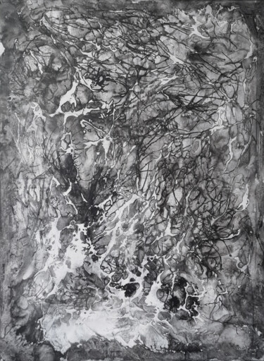 Ζωγραφική με τίτλο "Hypnagogy 3" από Jérémy Jacquin, Αυθεντικά έργα τέχνης, Ακρυλικό Τοποθετήθηκε στο Ξύλινο φορείο σκελετό