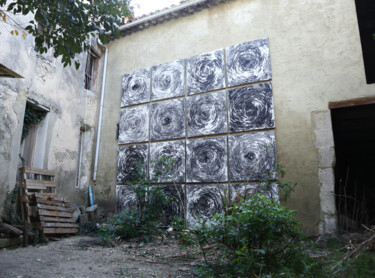绘画 标题为“Khaos & Ananké” 由Jérémy Jacquin, 原创艺术品, 墨 安装在木质担架架上