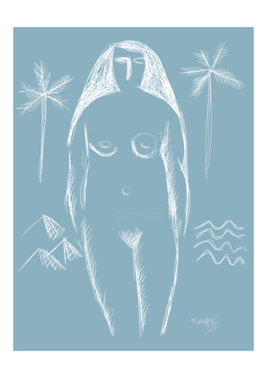 Цифровое искусство под названием "nudista" - Jérémy Masagué, Подлинное произведение искусства, Цифровая живопись