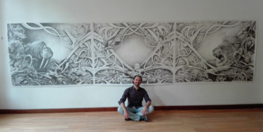 "Écris L'histoire" Dessin monumental - Triptyque Dessin intitulée ""Écris L'histoire"…" par Jérémy Piquet, Œuvre d'art originale, Graphite