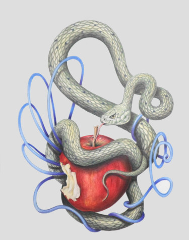 Dibujo titulada "Le gardien du fruit…" por Jérémy Piquet, Obra de arte original, Lápiz Montado en Cartulina