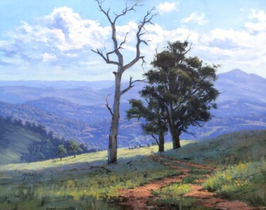 Malerei mit dem Titel "Landscape Painting…" von Jeremy Western, Original-Kunstwerk, Öl Auf Keilrahmen aus Holz montiert