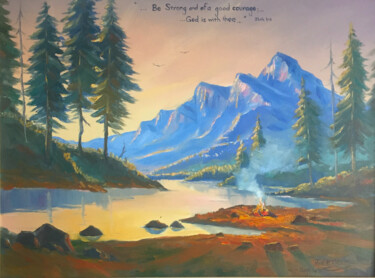 Pintura intitulada "Landscape Painting…" por Jeremy Western, Obras de arte originais, Óleo Montado em Outro painel rígido