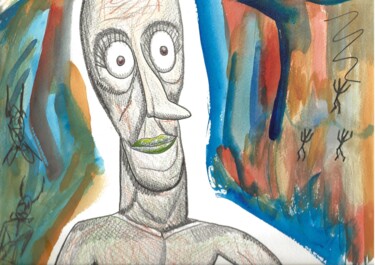 Картина под названием "no one" - Jeremy Zixxon, Подлинное произведение искусства, Пастель Установлен на Деревянная рама для…