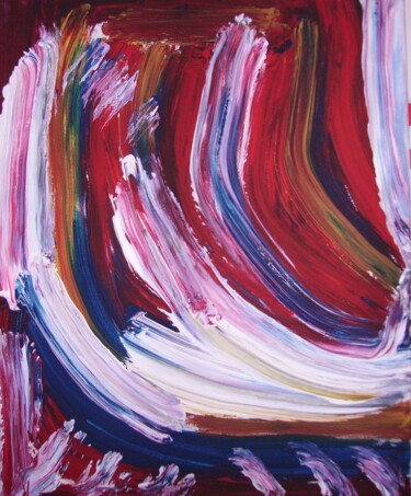 Malerei mit dem Titel "OCEAN RED" von Jeremy Zixxon, Original-Kunstwerk, Acryl