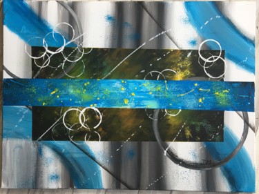 Peinture intitulée "Abstrait bleu" par Jeremy Martin, Œuvre d'art originale, Acrylique