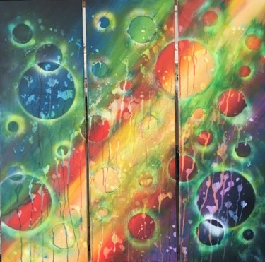 Peinture intitulée "Les bulles arc en c…" par Jeremy Martin, Œuvre d'art originale, Acrylique