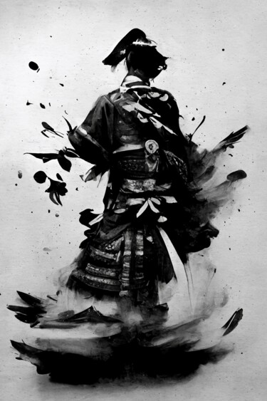 제목이 "Samurai III"인 디지털 아트 Jerhus로, 원작, 디지털 페인팅