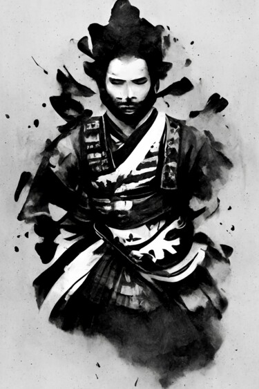 Digitale Kunst mit dem Titel "Samurai IV" von Jerhus, Original-Kunstwerk, Digitale Malerei