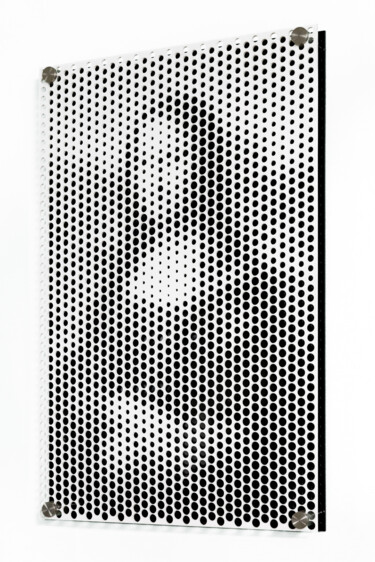 Sculpture titled "Mon'holes Lisa" by Jerhus, Original Artwork, Plastic Mounted on Plexiglass