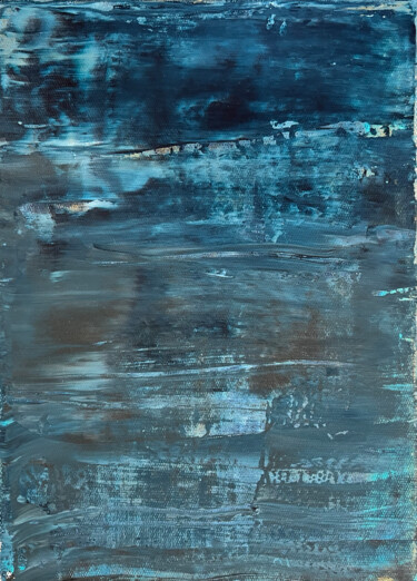 Peinture intitulée "Shades of blue" par Jerod., Œuvre d'art originale, Acrylique