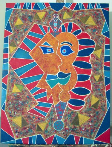 Peinture intitulée "le-pharaon.2007" par J.Rom, Œuvre d'art originale, Acrylique