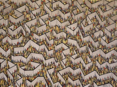 Peinture intitulée "Le labyrinthe" par Jérôme Arbonville, Œuvre d'art originale, Huile