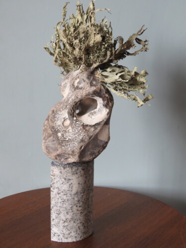 Sculpture intitulée "Head hard - Lychen,…" par Jérôme Astruc, Œuvre d'art originale, Pierre