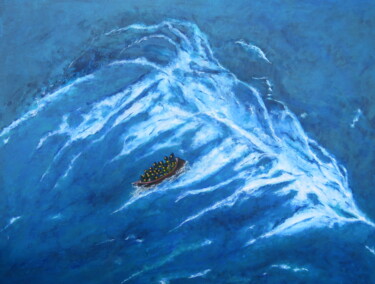 Peinture intitulée "Far off Lampedusa" par Jérôme Astruc, Œuvre d'art originale, Acrylique