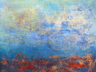 Peinture intitulée "Fire on the lake" par Jérôme Astruc, Œuvre d'art originale, Acrylique