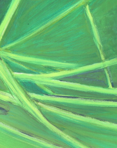 Peinture intitulée "Footbridge of bambo…" par Jérôme Astruc, Œuvre d'art originale, Huile