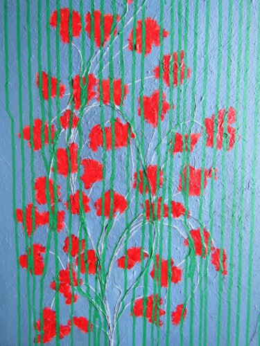 Painting titled "Flowers memories 2" by Jérôme Astruc, Original Artwork, Acrylic
