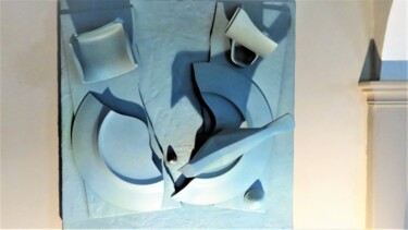 Скульптура под названием "Magpie & Sardine Pi…" - Jérôme Astruc, Подлинное произведение искусства, Смола