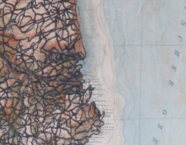 Collages intitolato "portugal map" da Jérôme Astruc, Opera d'arte originale, Collages